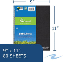 ROARING SPRING Environotes College Ruled Spiral Notebook, 1 Subject Recycled School Notebook with Storage Pocket, 11" x 9", 80 Perforated Sheets 20 lb Paper, 3 Hole Punched, Made in USA