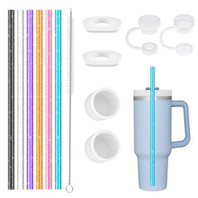 Replacement Straw Compatible with Stanley 40 oz 30 oz Cup Tumbler, 6 Pack Reusable Straw with Cleaning Brush, Plastic, Clear