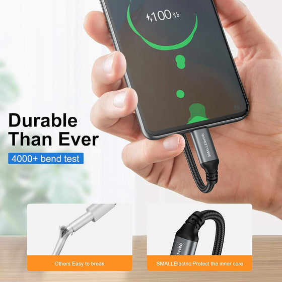 USB Type-C to A Cable 5pack 6ft Braided Fast Charging 3A Quick Charger Cord, 6 Foot Compatible iPhone 17/17 Pro/16e/16/15 Pro Max,Samsung Galaxy S10 S9 S8 Plus, Note 10 9 8, LG V50 V40 G8 G7(Grey) - hover image