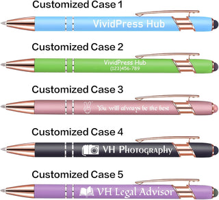 Bulk Custom Pens Personalized, Customized Pens with Name/Logo Printing Perfect for Business, Birthday, Wedding, Graduation Gifts & Party Events 5 to 2000 Pieces Pack Ballpoint Pens
