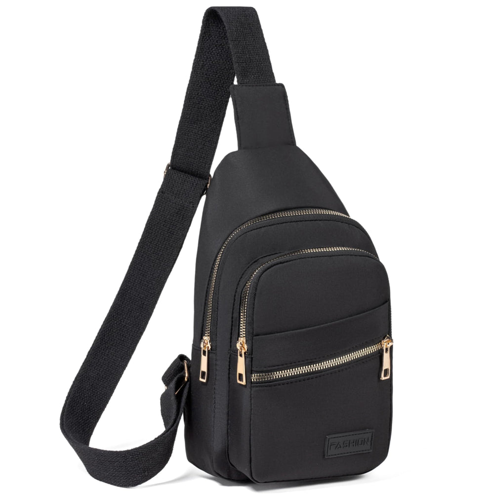 Banelu Small Sling Backpack Crossbody Bags for Women Men, Small Sling Bag Cross Body Bag Fanny Packs Crossbody Purses - Black