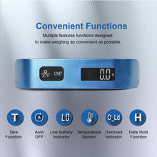 travel inspira Luggage Scale, Portable Digital Hanging Baggage Scale for Travel, Suitcase Weight Scale with Rubber Paint, 110 Pounds, Battery Included
