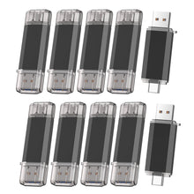 Vansuny 2 Pack 128GB USB C Flash Drive 2 in 1 OTG USB 3.0 + Tape C Memory Stick with Keychain Dual Type C Thumb Drive Photo Stick Jump Drive (Black and Silver)
