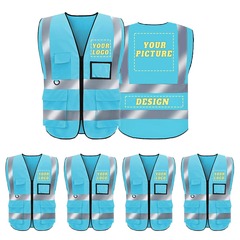 BeautyWill Custom Safety Vest Logo Class 2 High Visibility Reflevtive Vest Outdoor Protective Workwear