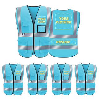 BeautyWill Custom Safety Vest Logo Class 2 High Visibility Reflevtive Vest Outdoor Protective Workwear
