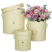 Hollyone Ivory Gift Box with Lids Set of 3 Round Nesting Gift Boxes for Presents 3 Assorted Sizes Flowers Arrangements Box for Gift Giving Christmas Valentine Thanksgiving Mom Gifts Present Wrapping
