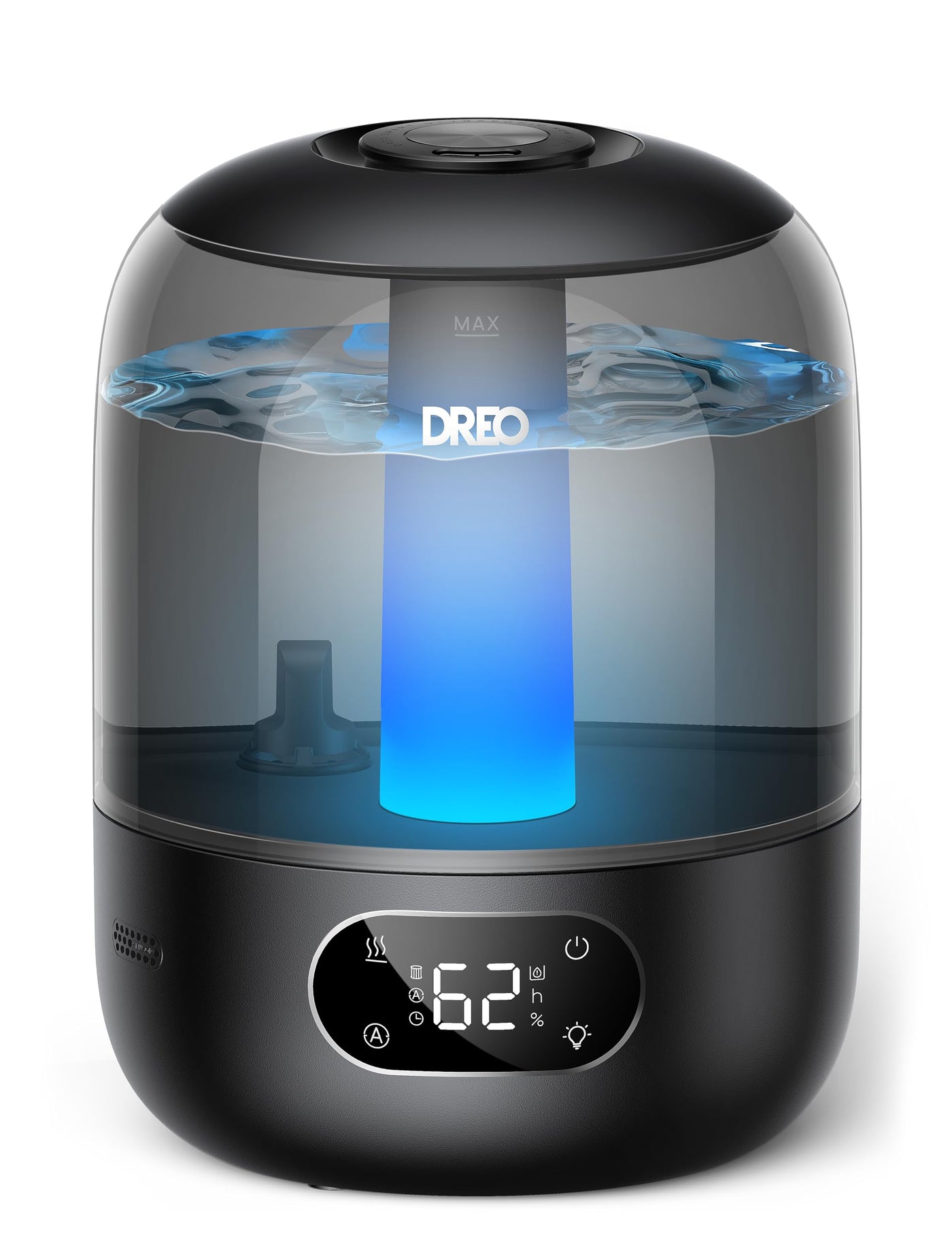 DREO Humidifiers for Bedroom, 3L Top Fill 30H & 26dB Quiet Runtime for Large Room, Cool Mist Ultrasonic Humidifier with Humidity Sensor, Night Light for Home, Baby, Nursery, Plants, New Edition
