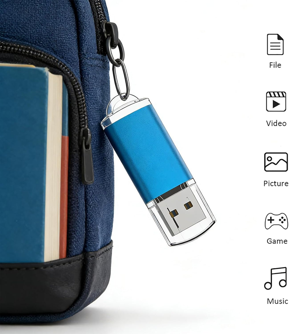 USB Flash Drive 32GB, Maspen Thumb Drive 2.0 High Speed Memory Stick Jump/ Zip/ Pen Drive,Blue,32 GB