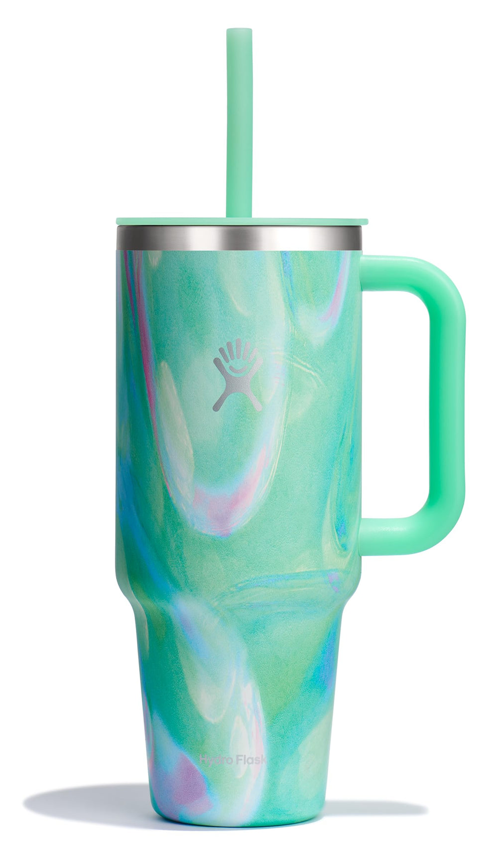 Hydro Flask Travel Tumbler with Handle, Lid and Straw - Insulated Stainless Steel in 32 Oz Trillium