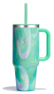 Hydro Flask Travel Tumbler with Handle, Lid and Straw - Insulated Stainless Steel in 32 Oz Trillium