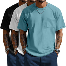 Neer 3 Pack Big and Tall Shirts for Men with Pocket XL-5XL Plus Size Crew Neck Raglan Short Sleeve Summer Casual T Shirts Tee