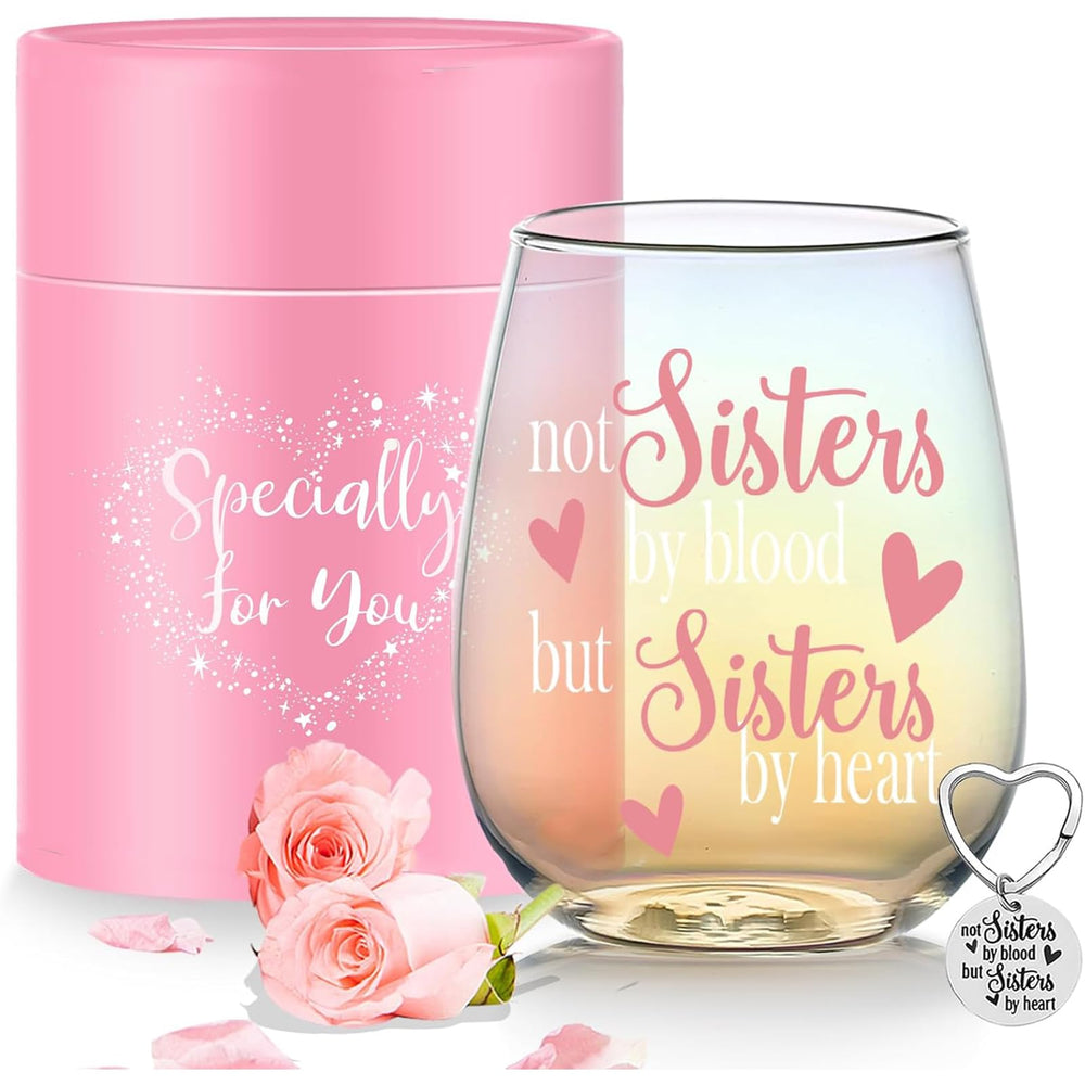 Yalucky Coworker Leaving Gifts for Women Wine Glasses Retirement Gifts Thank You Goodby Gift for Colleagues Friend Birthday Teacher Christmas Presents for Colleagues Women Pink Ladies Gift