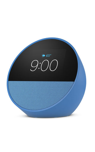 Amazon Echo Spot (newest model), Great for nightstands, offices and kitchens, Smart alarm clock, Designed for Alexa+, Glacier White