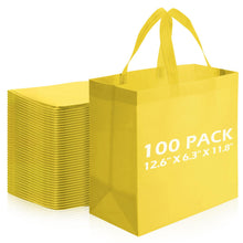 Reginary 100 PCS Reusable Totes Bags - Non Woven Grocery Handle Bags for Shop Events & Retail Store(Rose Pink)