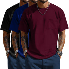 Neer 3 Pack Big and Tall Shirts for Men with Pocket XL-5XL Plus Size Crew Neck Raglan Short Sleeve Summer Casual T Shirts Tee