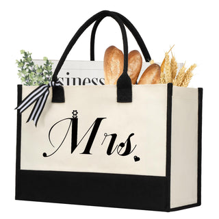 shenee Initial Canvas Tote Bag, Personalized Beach Jute Bag Present for Women Holiday,Friends Birthday Gift,Wedding, New Year