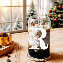 DWTS DANWEITESI Birthday Gifts for Women: Initial Glass Cup as Office Graduation Memorial Holiday Personalized Gifts - for Teacher Employee Nurse Coworkers Bridesmaid Bride - R Aesthetic Cup