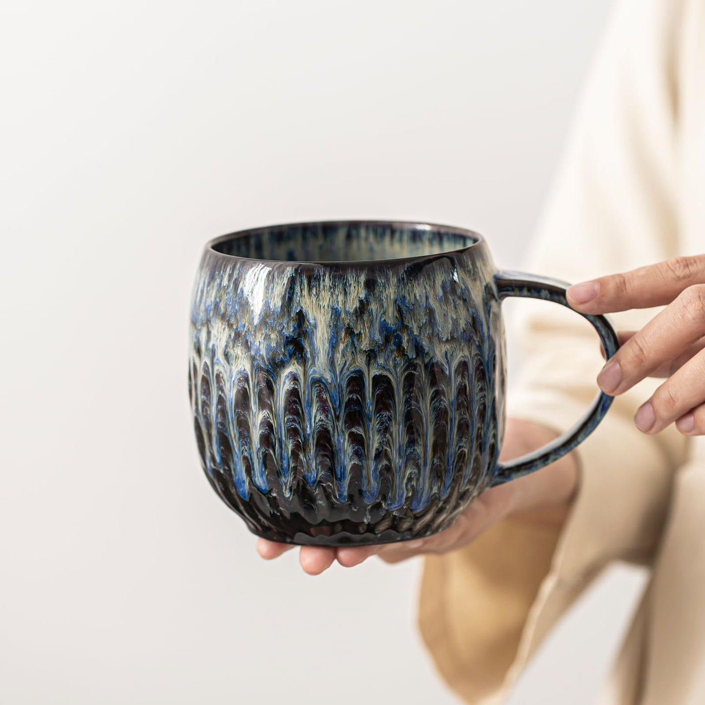 Large Ceramic Coffee Mug - 20oz Big Tea Cup, Red | Large Tea Mug, Microwave Safe, Dishwasher Safe