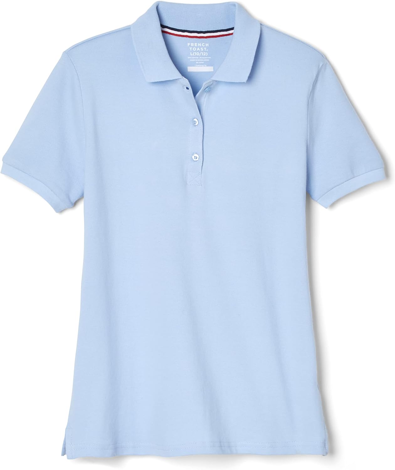 French Toast Women's Juniors' Short Sleeve Stretch Pique Polo Shirt