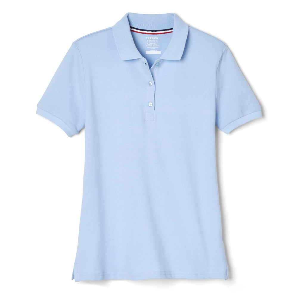 French Toast Women's Juniors' Short Sleeve Stretch Pique Polo Shirt