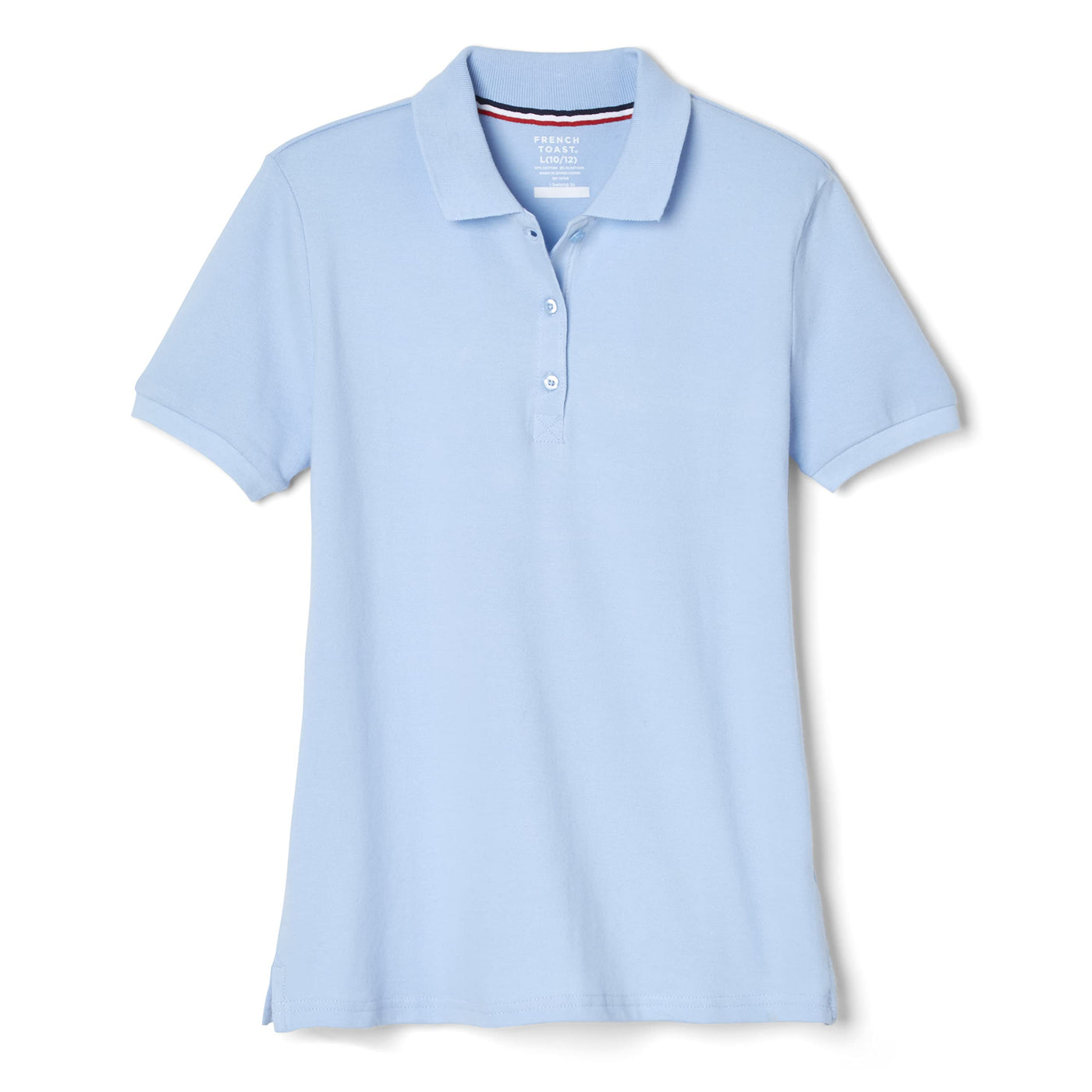 French Toast Women's Juniors' Short Sleeve Stretch Pique Polo Shirt