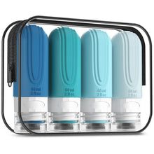 Mrsdry Travel Bottles for Toiletries, Tsa Approved 3oz Travel Size Containers BPA Free Leak Proof Refillable Liquid Silicone Squeezable Travel Accessories for Shampoo Conditioner Lotion (4 Pack)