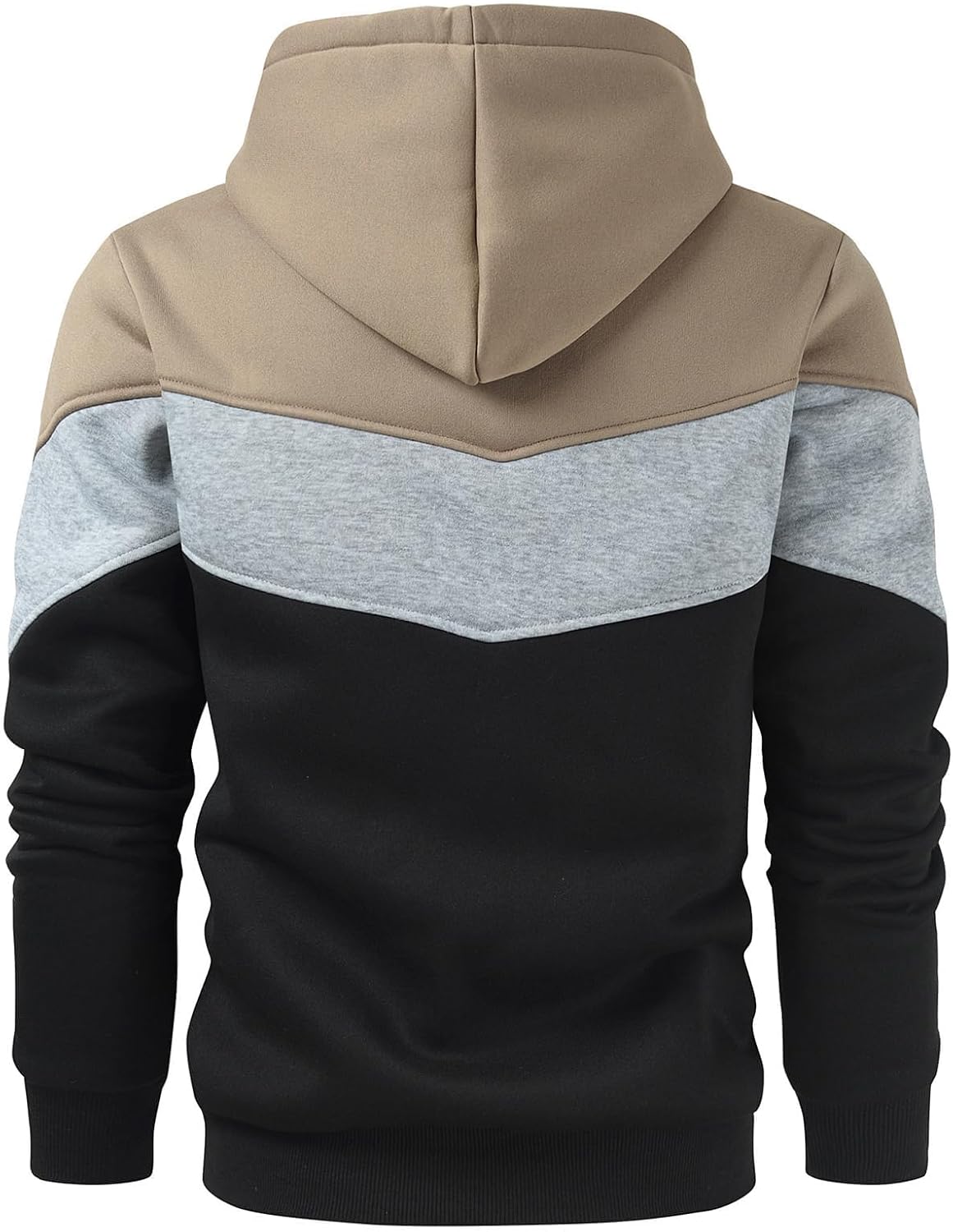 Gesean Men's Novelty Color Block Pullover Fleece Hoodie Long Sleeve Casual Sweatshirt with Pocket