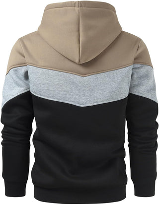 Gesean Men's Novelty Color Block Pullover Fleece Hoodie Long Sleeve Casual Sweatshirt with Pocket