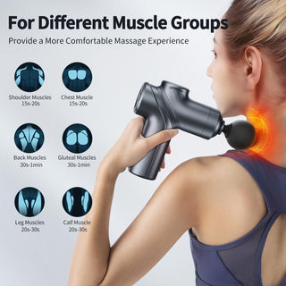 LEERCON Massage Gun Deep Tissue, Silent Motor and Portable Massage Gun with 4 Interchangeable Heads for Deep Muscle Relief and Relaxation, Relax Gift