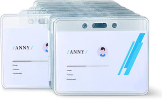 Amazon Basics Vertical Clear Plastic ID Badge Holders, 2.55" x 4.41", Pack of 50