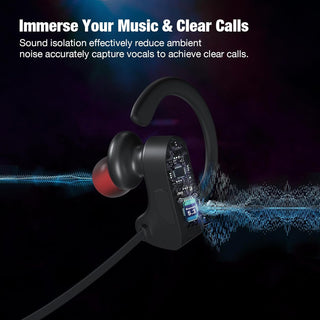 JOYWISE Bluetooth Wireless Headphones 16H Playtime Earbuds with Mic Stereo in-Ear Earphones, IPX7 Waterproof Sports Sound Isolation AI Music Creation Headsets for Running, Gym, Workout
