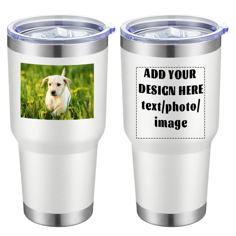 MEWAY Personalized Custom 12oz Wine Tumbler with Lid, Insulated Double Wall Vacuum Travel Tumbler Gifts with Text Photo Logo (Blue, 1pack)