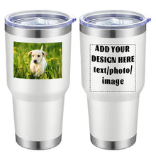 MEWAY Personalized Custom 12oz Wine Tumbler with Lid, Insulated Double Wall Vacuum Travel Tumbler Gifts with Text Photo Logo (Blue, 1pack)