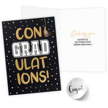 Paper Play Elegant Graduation Card with Pre-Printed Message – Navy Blue & Gold Foil Design – Inspirational Greeting Card for Graduates – Perfect for High School, College, University