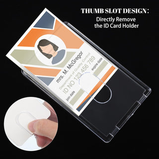 2 Set Badge Holder Retractable Clip Heavy Duty Badge Reel with Acrylic Clear Vertical ID Card Badge Holders for Work Office Nurse Teacher Student