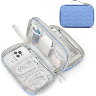 FYY Travel Cable Organizer Pouch Electronic Accessories Carry Case Portable Waterproof Double Layers All-in-One Storage Bag for Cord, Charger, Phone, Earphone Black