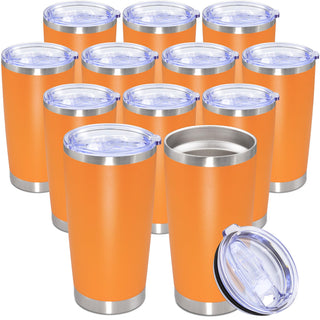 20oz Tumbler Stainless Steel Tumbler Cup with Lid Vacuum Insulated Double Wall Travel Mug, Durable Powder Coated Travel Coffee Tumbler Mug for Hot & Cold Drinks, Purple,1 Pack