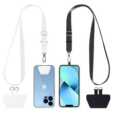 CACOE Phone Lanyard 2 Pack-2× Adjustable Neck Strap,2× Phone Patches,Universal Cell Phone Multifuctional Patch Lanyards Compatible with Most Smartphones(Black+Gray)