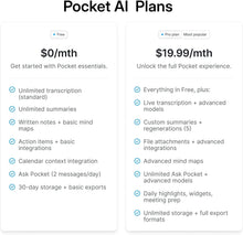 Pocket AI Voice Recorder & Smart Assistant – Auto Transcription, Summaries & Action Items – AI Note Taker for Meetings, Calls & Productivity - Space Grey