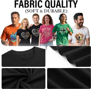 Custom T Shirts with Photo/Logo/Text - Personalized Comfort Cotton Tee for Men Women Design Your Own Shirt Front & Back Print