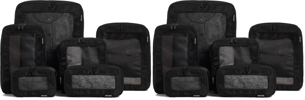 Aerotrunk Compression Packing Cubes for Travel - Luggage Organizer Bags - Double Zipper Packing Cubes for Suitcases (6-Pack, Beige)