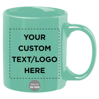 Father’s Day Custom Ceramic Coffee Mugs 11 oz. Set of 10/50/100, Personalized Bulk Pack - Coffee Cup Set, Iced Coffee Cup, Gaming Mug for Dad - White