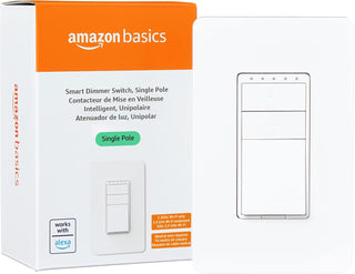 Amazon Basics Smart Light Switch, Single Pole, Works with Alexa Only, Voice Control, Schedule, 2.4 GHz Wi-Fi, No Hub Required, Easy to Install, White