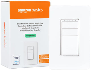Amazon Basics Smart Light Switch, Single Pole, Works with Alexa Only, Voice Control, Schedule, 2.4 GHz Wi-Fi, No Hub Required, Easy to Install, White