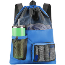 HOHOM Swim Mesh Beach Bag, Waterproof Gym Bags for Women and Men, Large Pool Bag Swimming Gear Drawstring Backpack