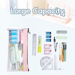6 Pack Clear Pencil Pouches with Zipper, Soft TPU Pencil Case Bulk for Kids Students, Waterproof Makeup Bag Travel Organizer, Small Pen Pouch Set for School Office Supplies