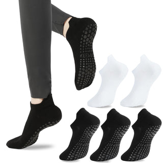 loudashuaiqi Grip Pilates Socks Non Slip Athletic Yoga Socks with Grips for Women Grippy socks for Hospital Workout Barre