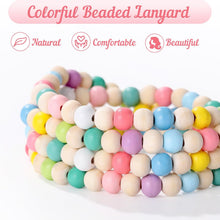 Lanyards for ID Badges Teacher Gifts Cute Wooden Beaded Lanyard with ID Holder Retractable Badge Reel Keys Eyeglass Chains for Women