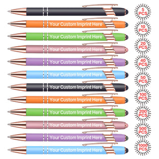 Bulk Custom Pens Personalized, Customized Pens with Name/Logo Printing Perfect for Business, Birthday, Wedding, Graduation Gifts & Party Events 5 to 2000 Pieces Pack Ballpoint Pens