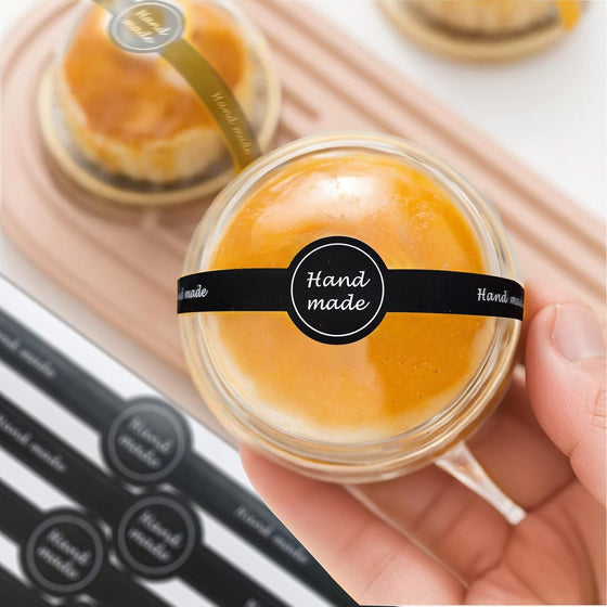 Tamper Evident Labels for Food Packaging 200PCS, 7.1"x1" Security Seals Stickers for Bakery, Candy, Artisan Crafts (Black) - hover image